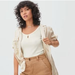 Everlane - The stretch rib scoop neck tee, xs, white